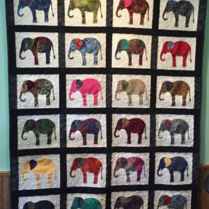 Elephants On Parade Quilt Blanket Lu88  Quilt